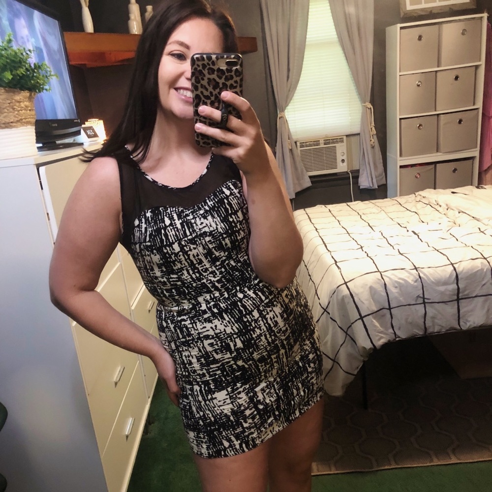 Forever 21 B&W Patterned Dress